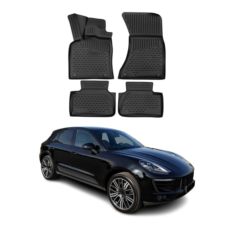 OMAC Tapis de sol pour Porsche Macan 2014-2024 en caoutchouc Noir