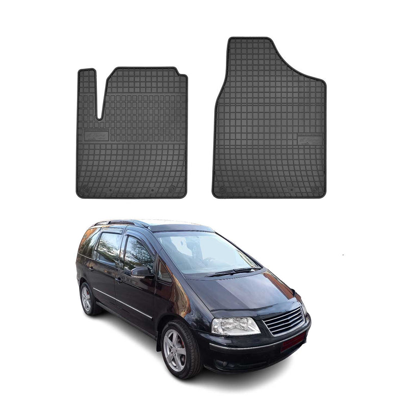 Tapis de Sol pour VW Sharan 1995-2010 Convient à 1ème rangée Noir Caoutchouc