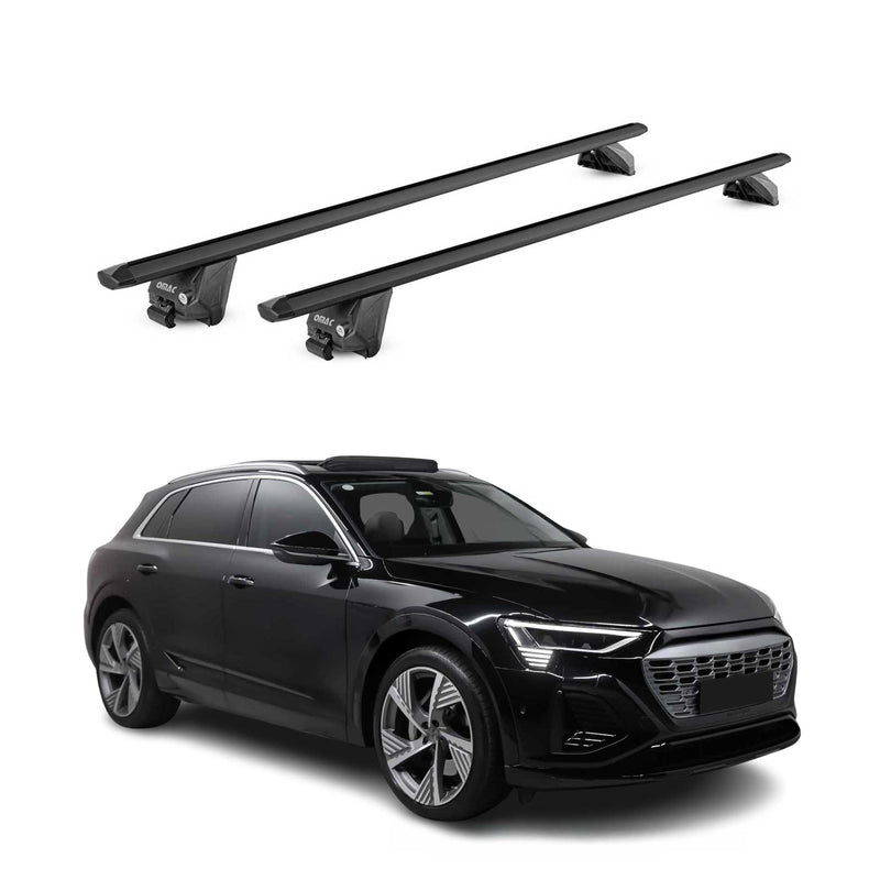 Barres de toit transversales pour Audi E-Tron 2019-2025 Alu Noir 2 pièces ABE