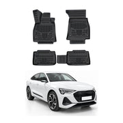 Tapis de sol pour Audi E-Tron GE SUV 2019-2023 Noir 3D en TPE 4Pcs