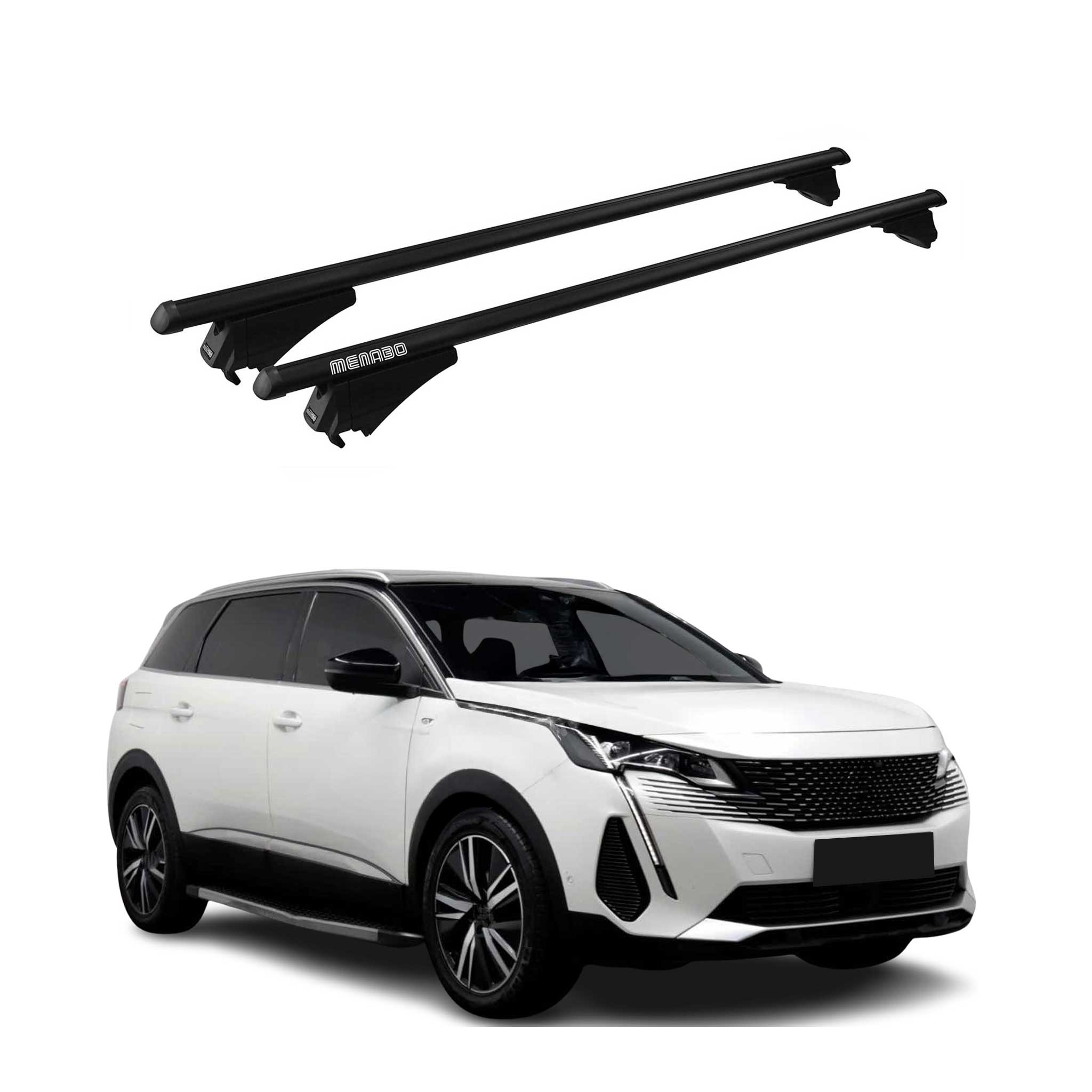 Tiger Barres de toit transversales pour Peugeot 5008 2021-2024 Noir