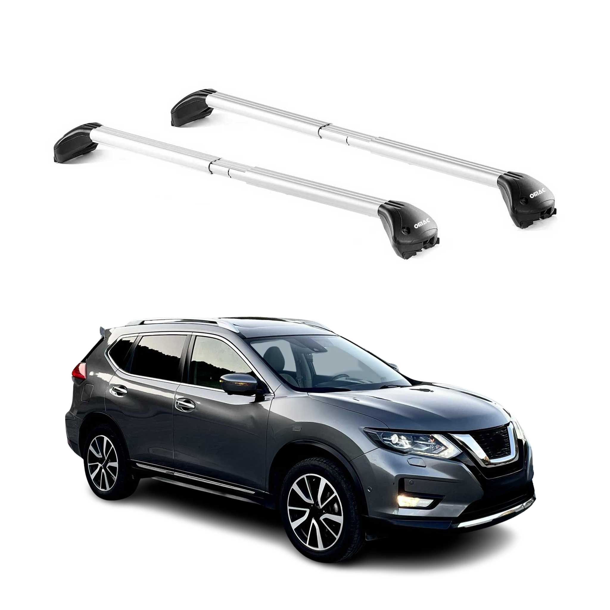Barres de toit pour Nissan X-Trail T32 2014-2020 Gris Argenté 2 pièces ABE