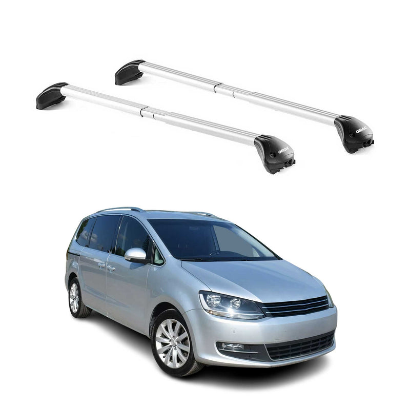 Barres de toit transversales pour VW Sharan 7N 2010-2020 Gris Argenté 2x ABE