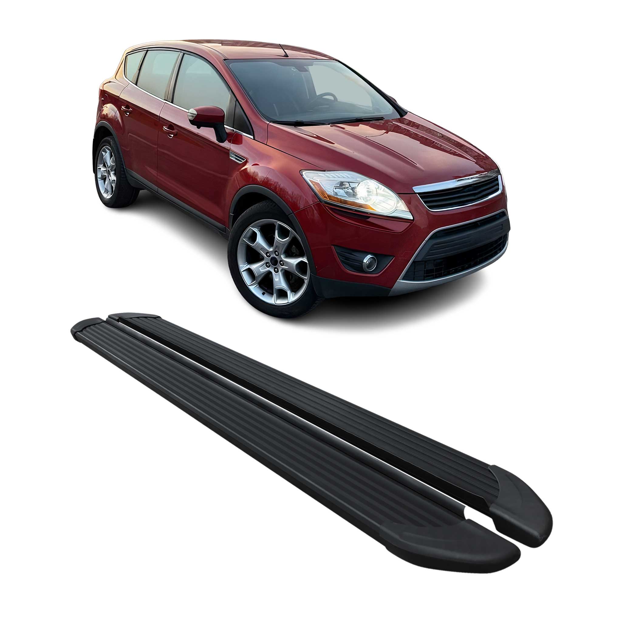 Marchepieds Latéraux pédale pour Ford Ford Kuga I 2008-2012 Noir Aluminium 2Pcs