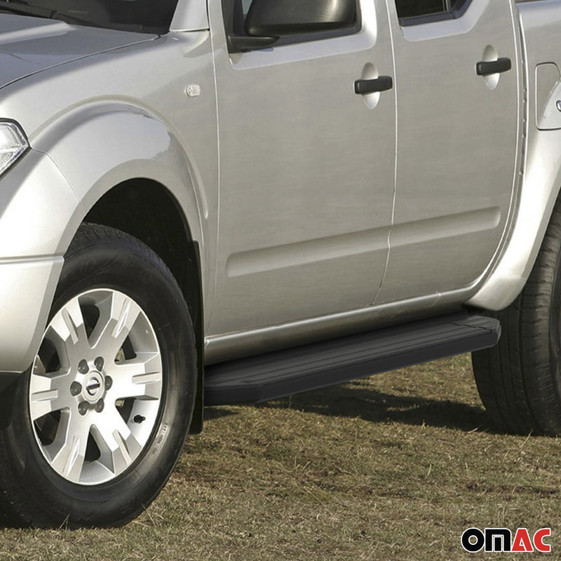 Marchepieds Latéraux pour Nissan Navara 2005-2015 Aluminium Noir 2Pcs