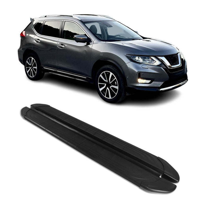 Marchepieds Latéraux pédale pour Nissan X-Trail T32 2014-2024 2Pcs Aluminium Noir