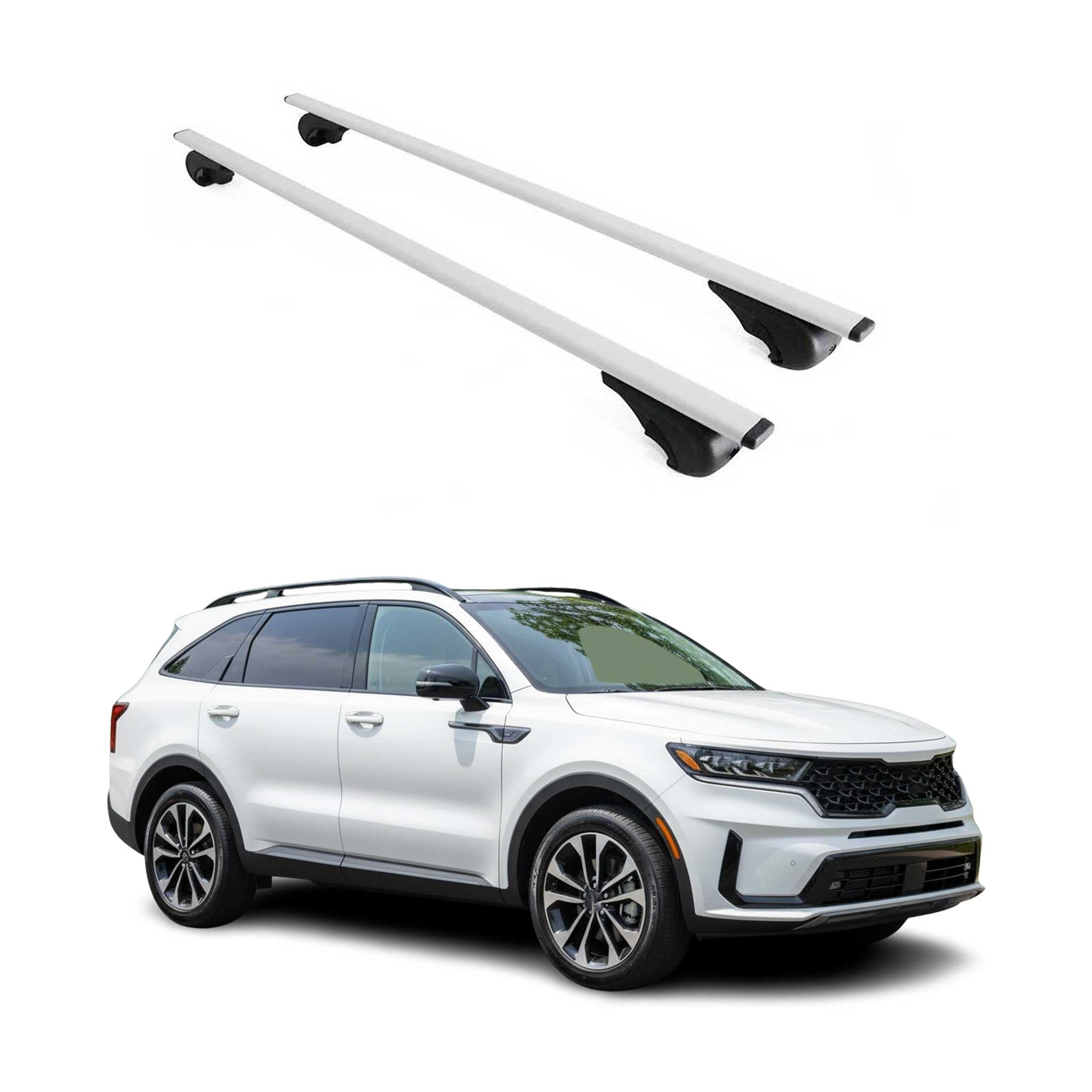 Barres de toit Transversales pour Kia Sorento X-Line 2021-2026 Fer Argent