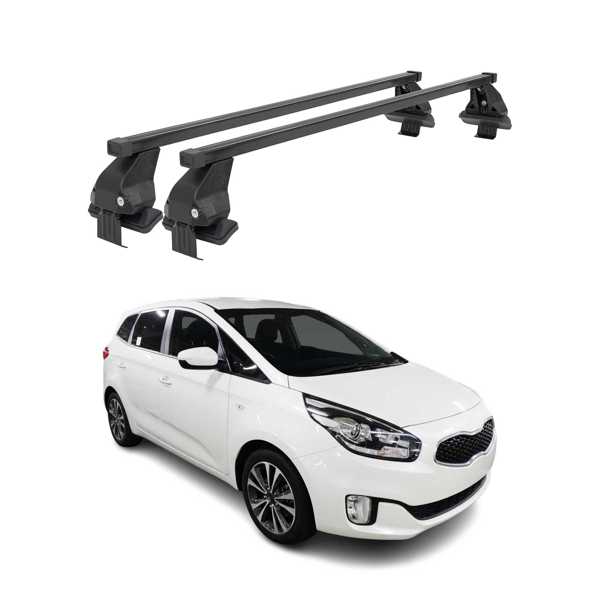 Barres Transversales Menabo pour Kia Carens 2013-2019 Noir