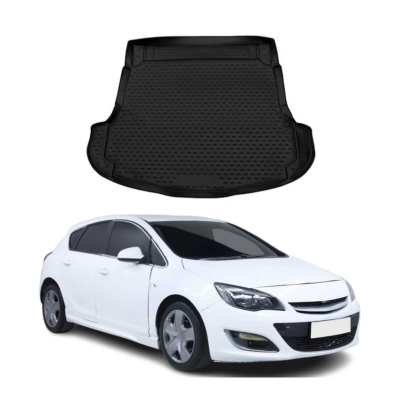 Tapis de Coffre pour Opel Astra J 2009-2015 en Caoutchouc Noir