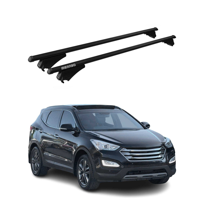 Tiger Barres de toit transversales pour Hyundai Santa Fe 2012-2018 Noir