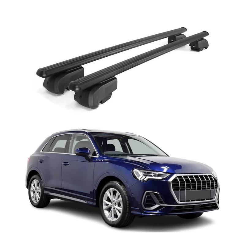 Barres de toit transversales pour Audi Q3 F3 2018-2024 2Pcs Alu Noir