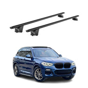 Barres de toit transversales pour BMW X3 G01 2017-2024 Alu Noir 2 pièces ABE