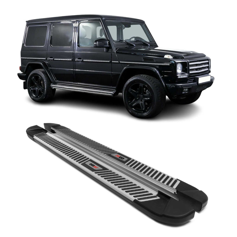 Marchepieds Latéraux pour Mercedes Classe G W463 2007-2018 Aluminium Noir Gris