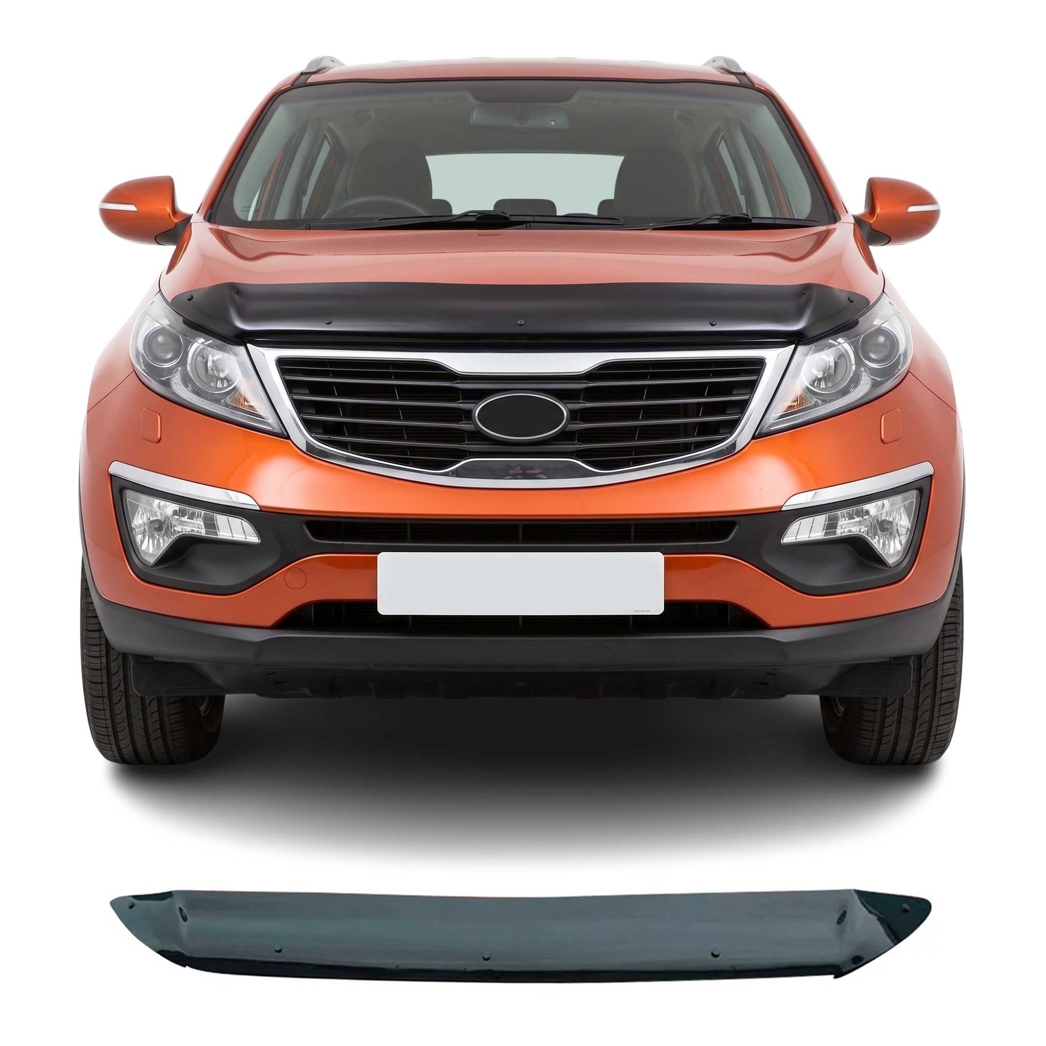 Deflecteurs d'air capot de voiture pour Kia Sportage 2010-16 SUV Acrylique Noir