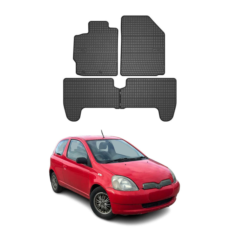 Tapis de Sol pour Toyota Yaris 1999-2005 Caoutchouc Noir