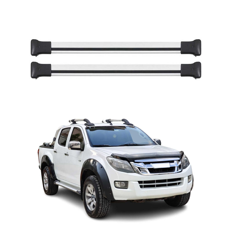 Barres de toit transversales pour Isuzu D-Max 2012-2019 Aluminium Gris