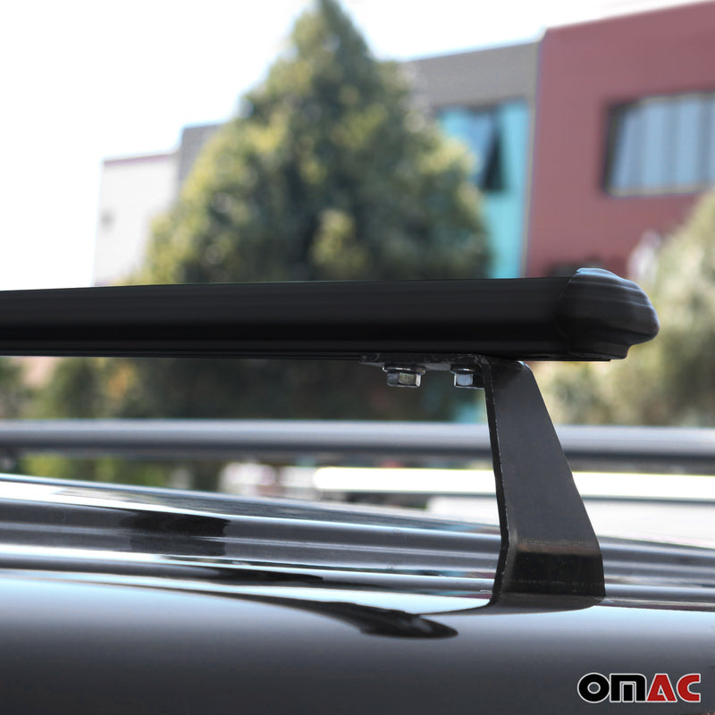 Barres de toit transversales pour VW T5 Caravelle 2003-2015 Aluminium Noir 3Pcs