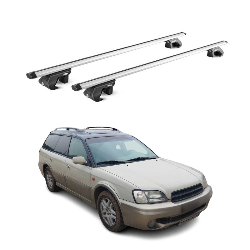 Barres de toit transversales pour Subaru Outback BE 1998-2003 Alu Gris 2x ABE