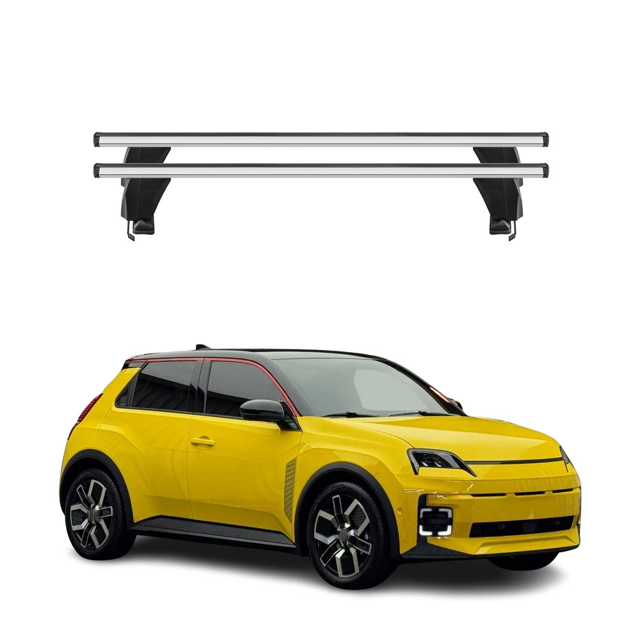 Menabo Barres de toit transversales pour Renault 5 E-Tech 2024-2025 Alu Gris 2x