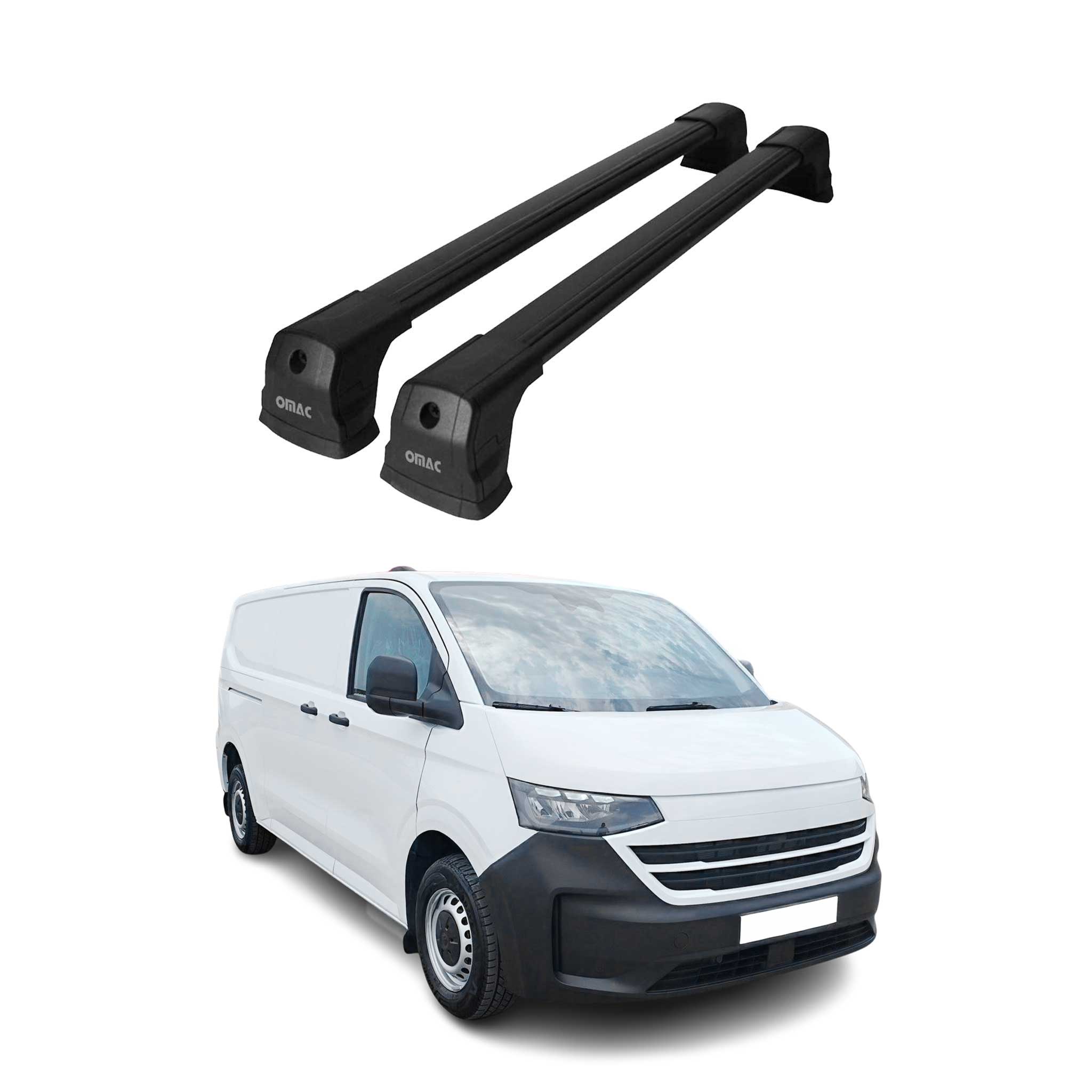 Barres de toit Elegance pour VW T7 Transporter 2023-2026 ABE Noir Alu 2 pièces