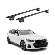 Barres de toit pour BMW Série 5 G61 Break 2024-2026 Alu Noir 2 pièces ABE