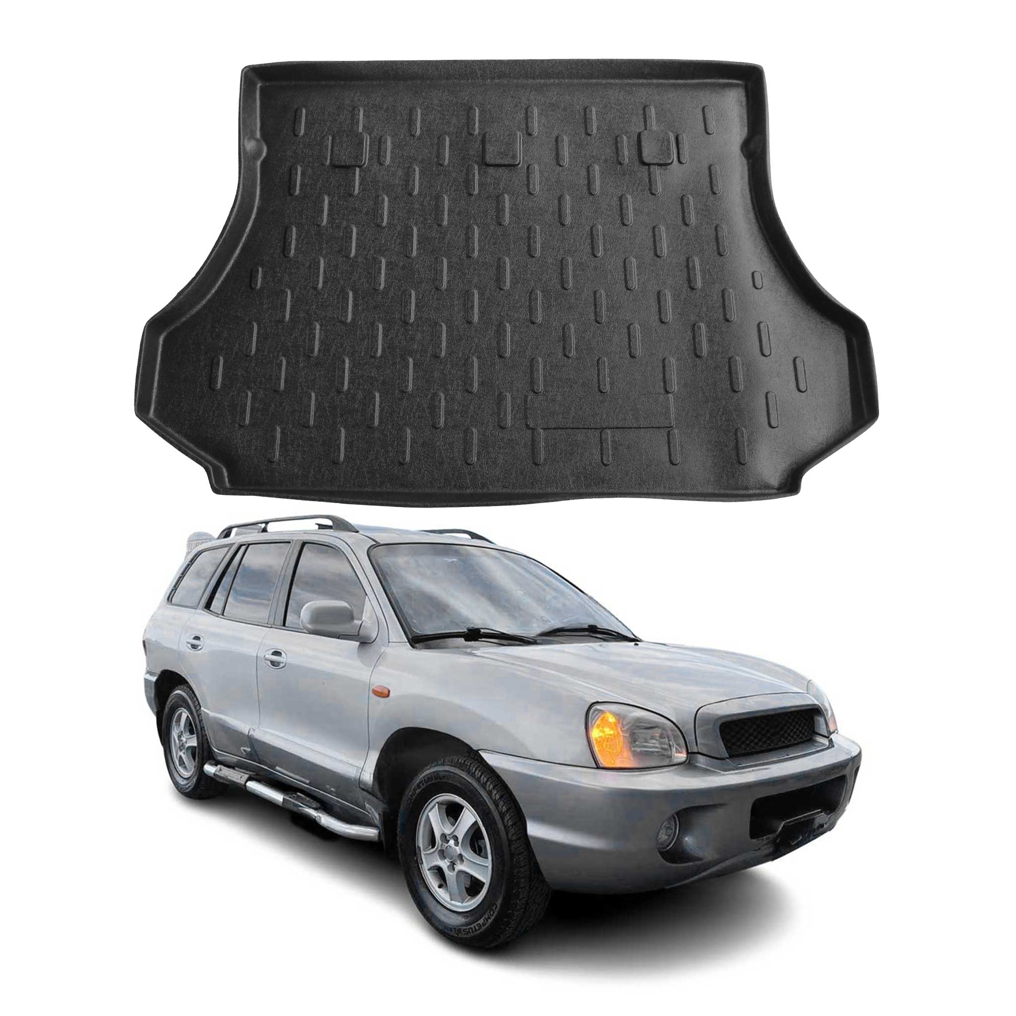 Tapis de Coffre pour Hyundai Santa Fe I 2001-2006 en TPE Noir