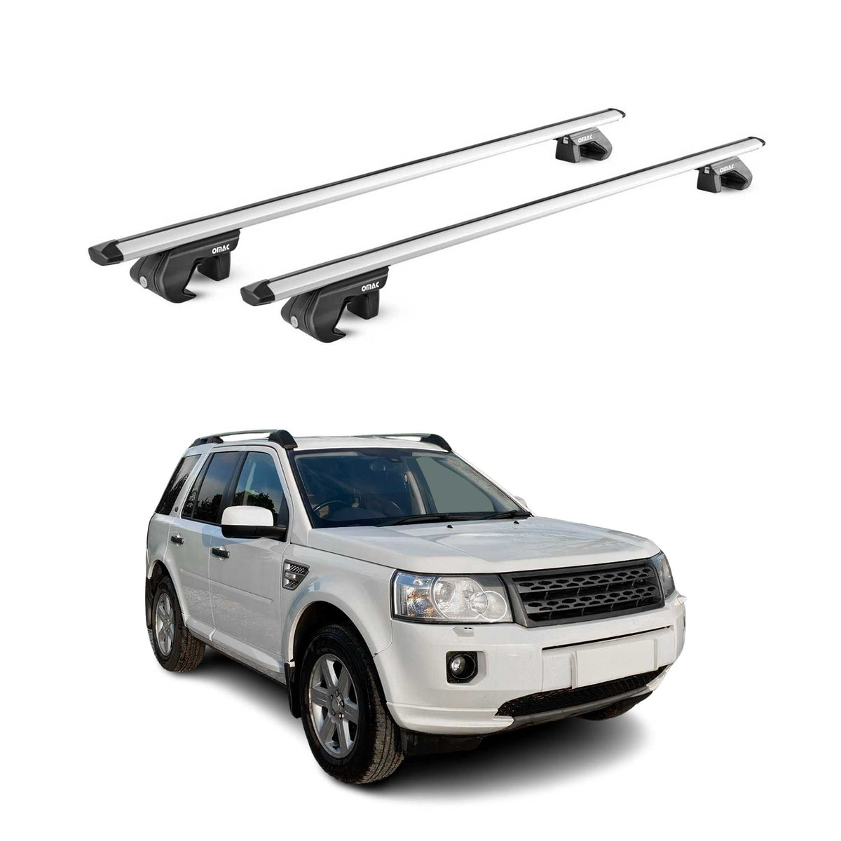 Barres de toit transversales ABE pour Land Rover Freelander II 2006-2016 Gris 2x