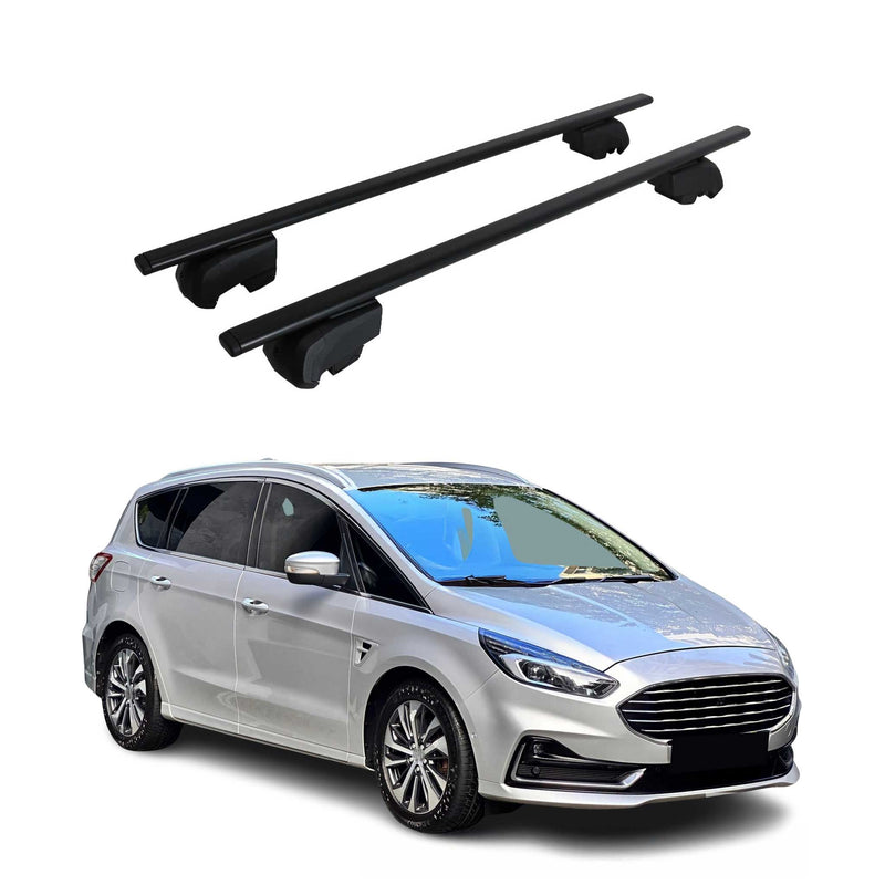 Barres de toit Transversales pour Ford S-Max 2015-2023 Fer Noir ABE