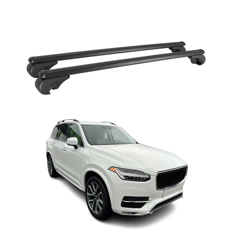 Barres de toit Transversales pour Volvo XC90 2015-2020 Aluminium Noir