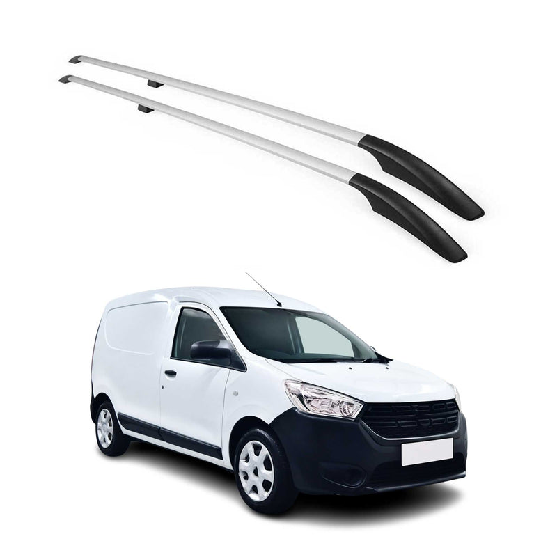 Barres de toit longitudinales pour Dacia Dokker 2012-2021 Aluminium Gris 2Pcs