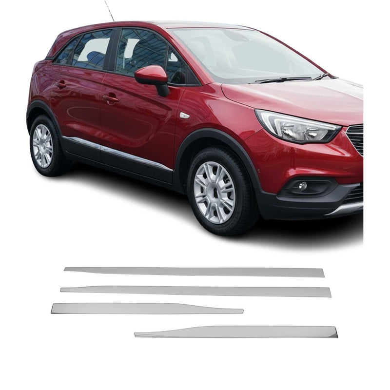 Garniture Baguette de porte latérale pour Opel Crossland X 2017-2025 inox 4Pcs