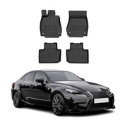 OMAC Tapis de sol en caoutchouc pour Lexus IS Berline 2013-2020 Noir Premium