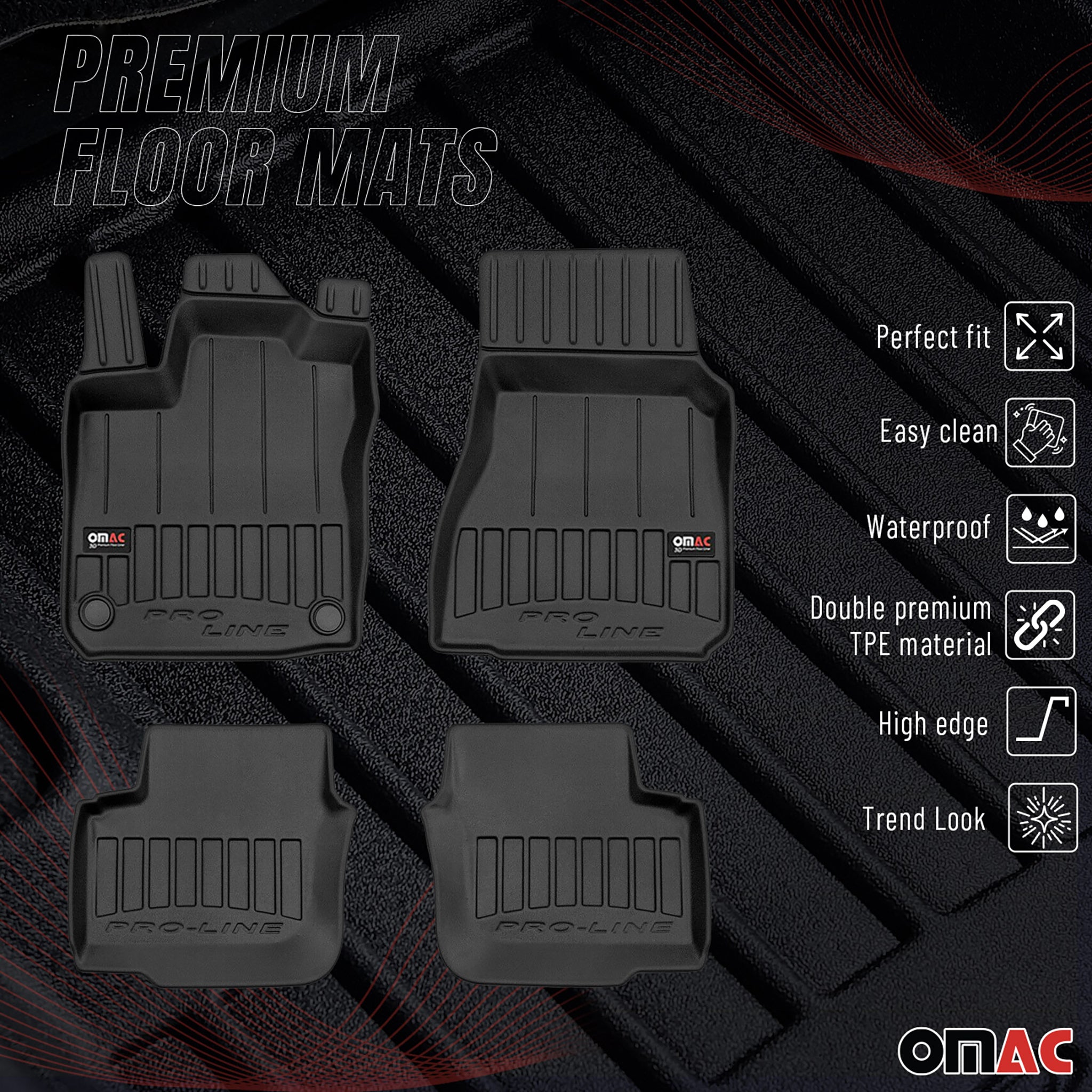 Tapis de Sol pour Renault Twingo 2014-2024 TPE Noir