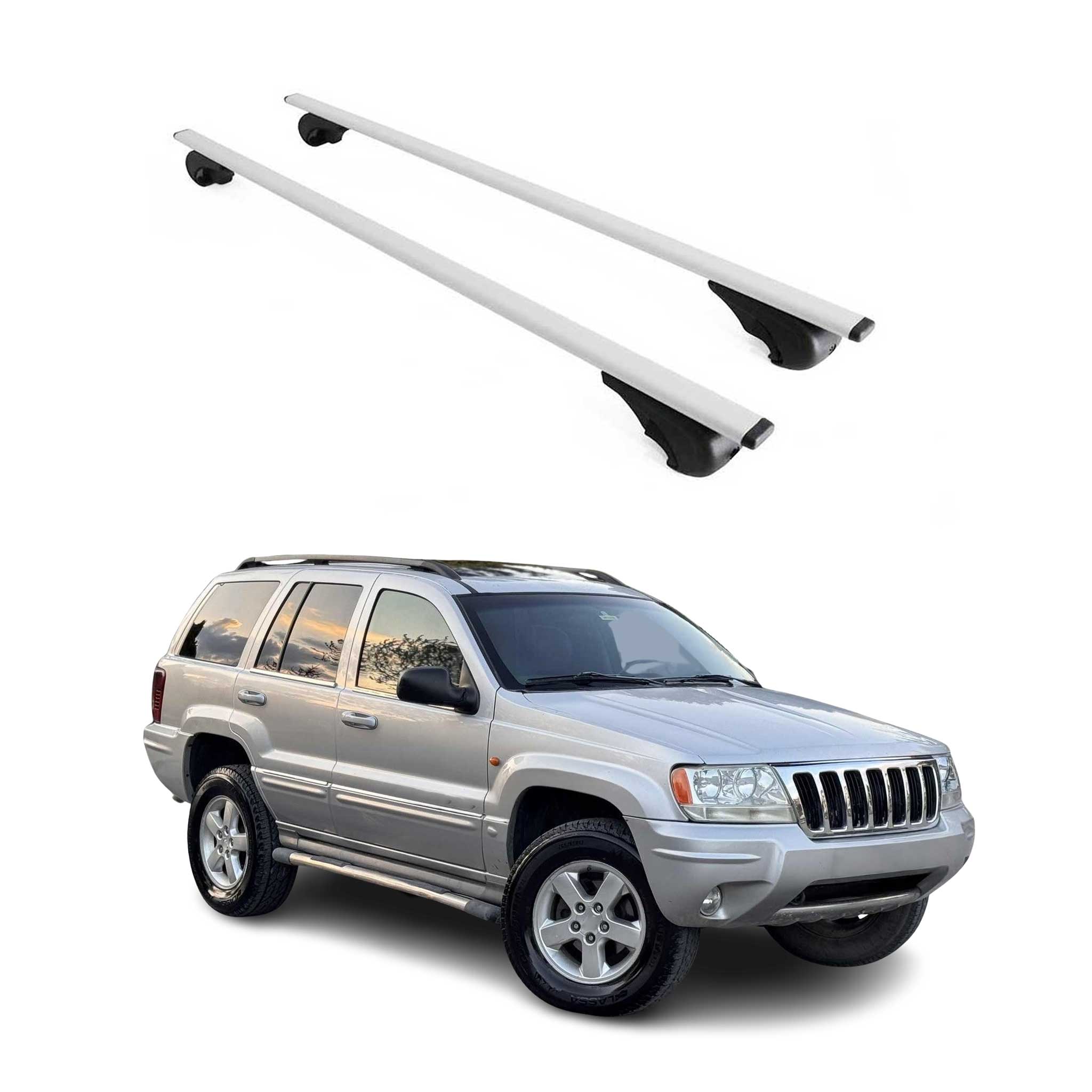 Barres de toit Transversales pour Jeep Grand Cherokee 1998-2004 Fer Argent