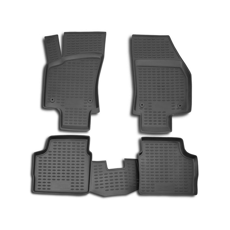 Tapis de sol pour Opel Astra H SD 2007-2014 en caoutchouc TPE 3D Noir 4Pcs