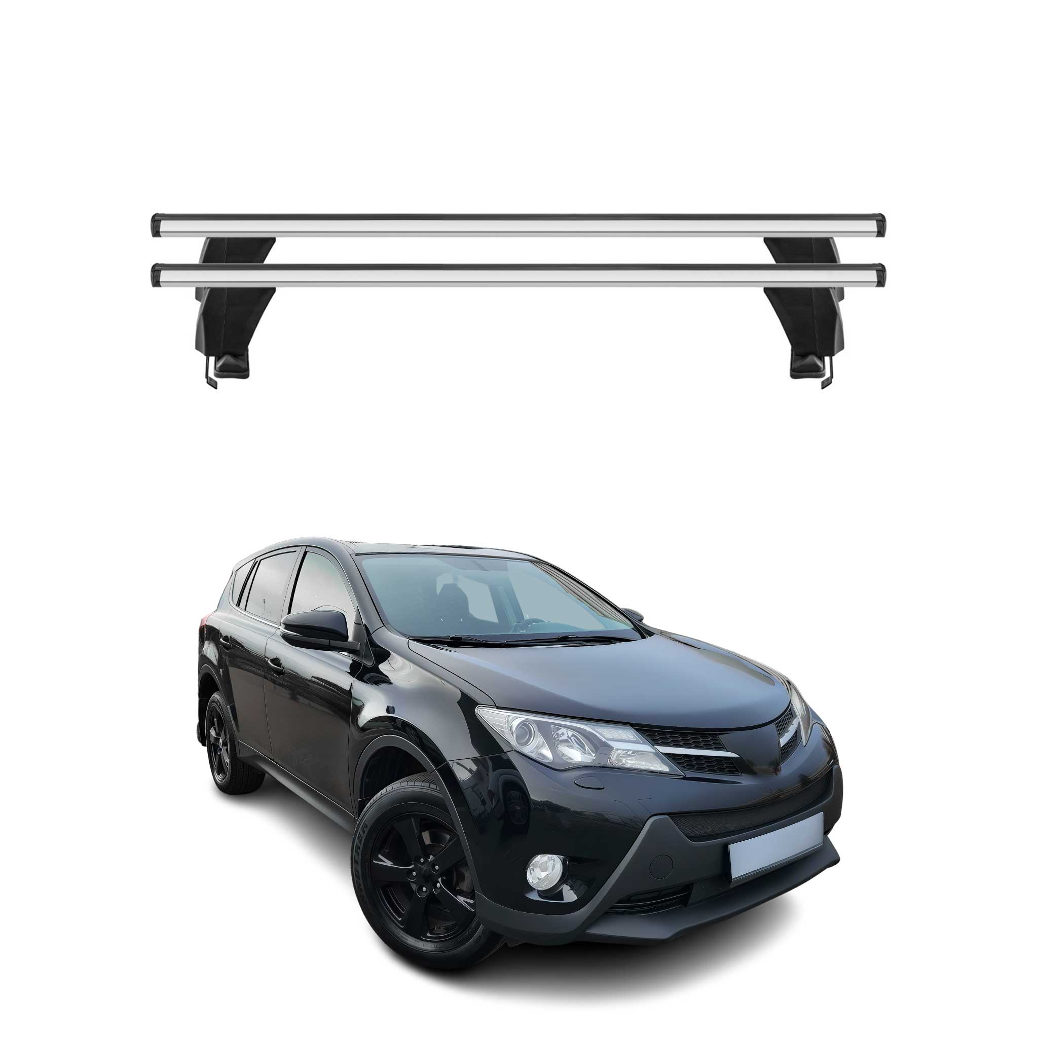 Menabo Barres de toit Transversales pour Toyota RAV4 2013-2018 Alu Gris 2x ABE