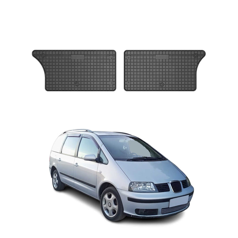 Tapis de Sol pour Seat Alhambra 1995-2010 Convient à 3ème rangée Noir Caoutchouc