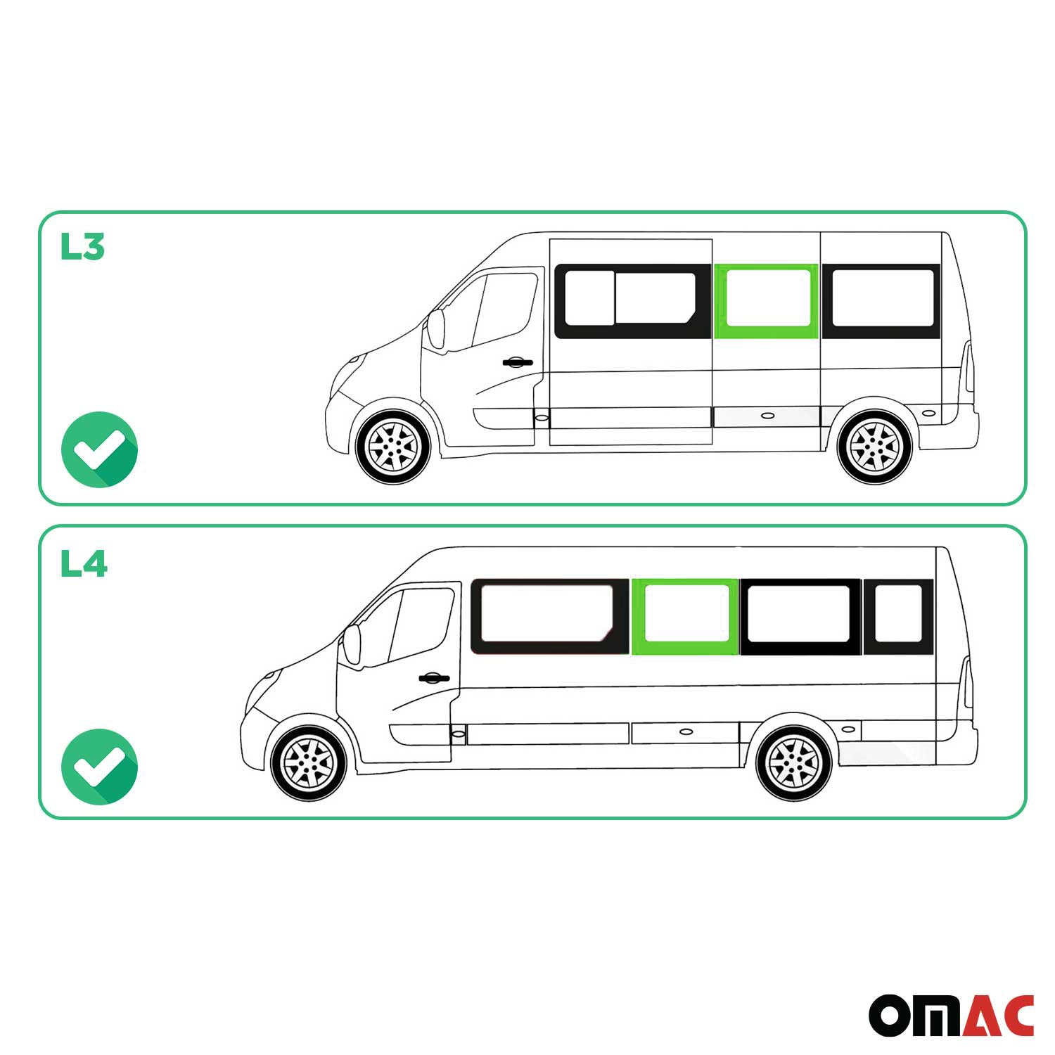 Vitre de Porte pour Opel Movano 2010–2021 Porte non Coulissante Gauche L3 L4