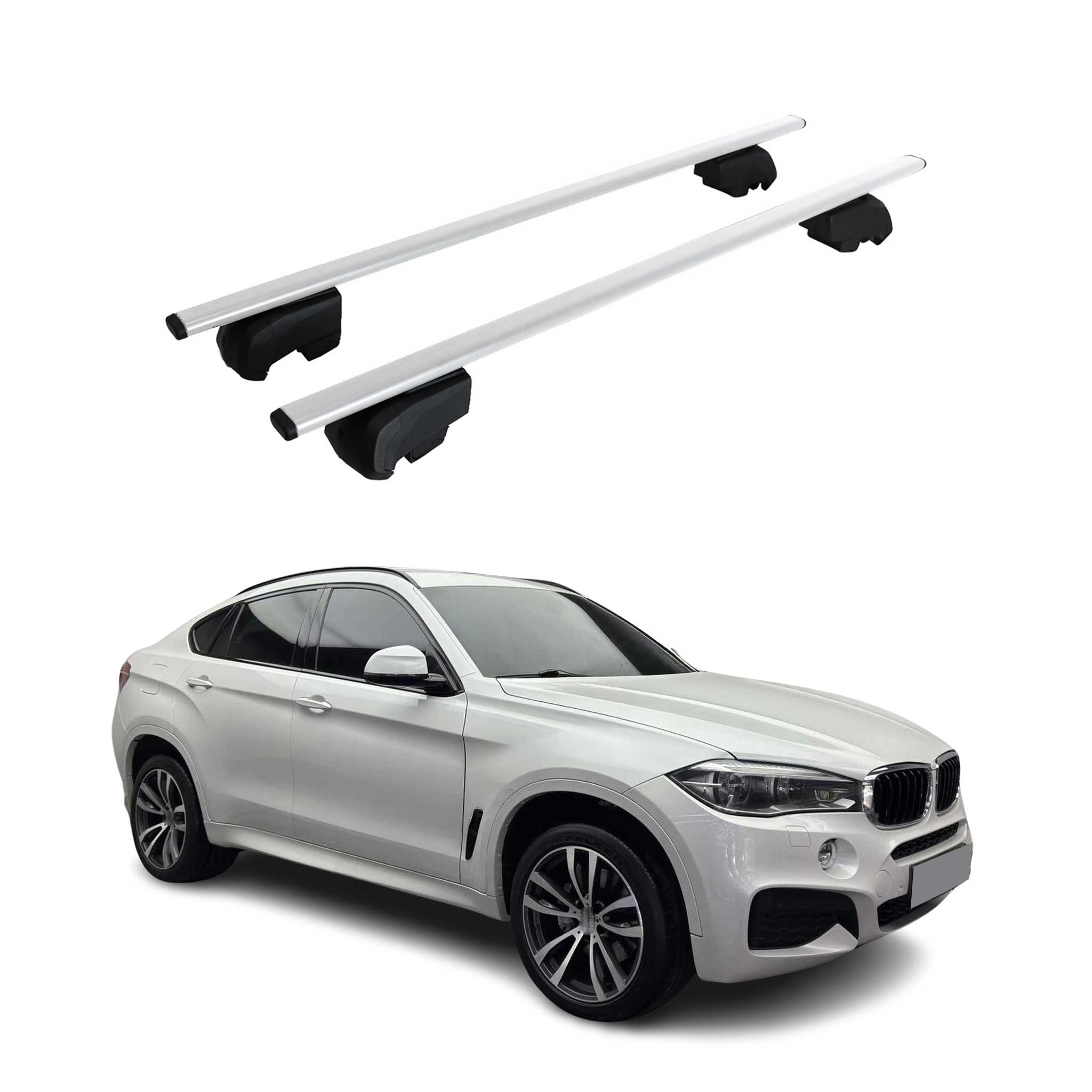 Barres de toit transversales pour BMW X6 F16 F86 2014-2019 Fer Argent