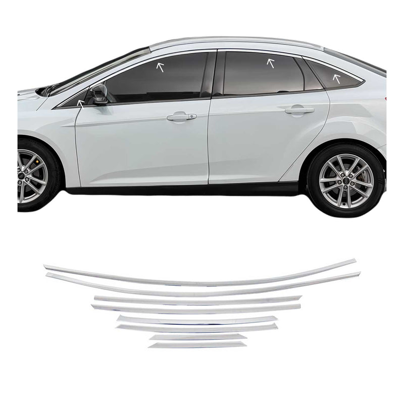 Garniture de Fenêtre pour Ford Focus Berline 2011-2017 Acier Inox 8Pcs