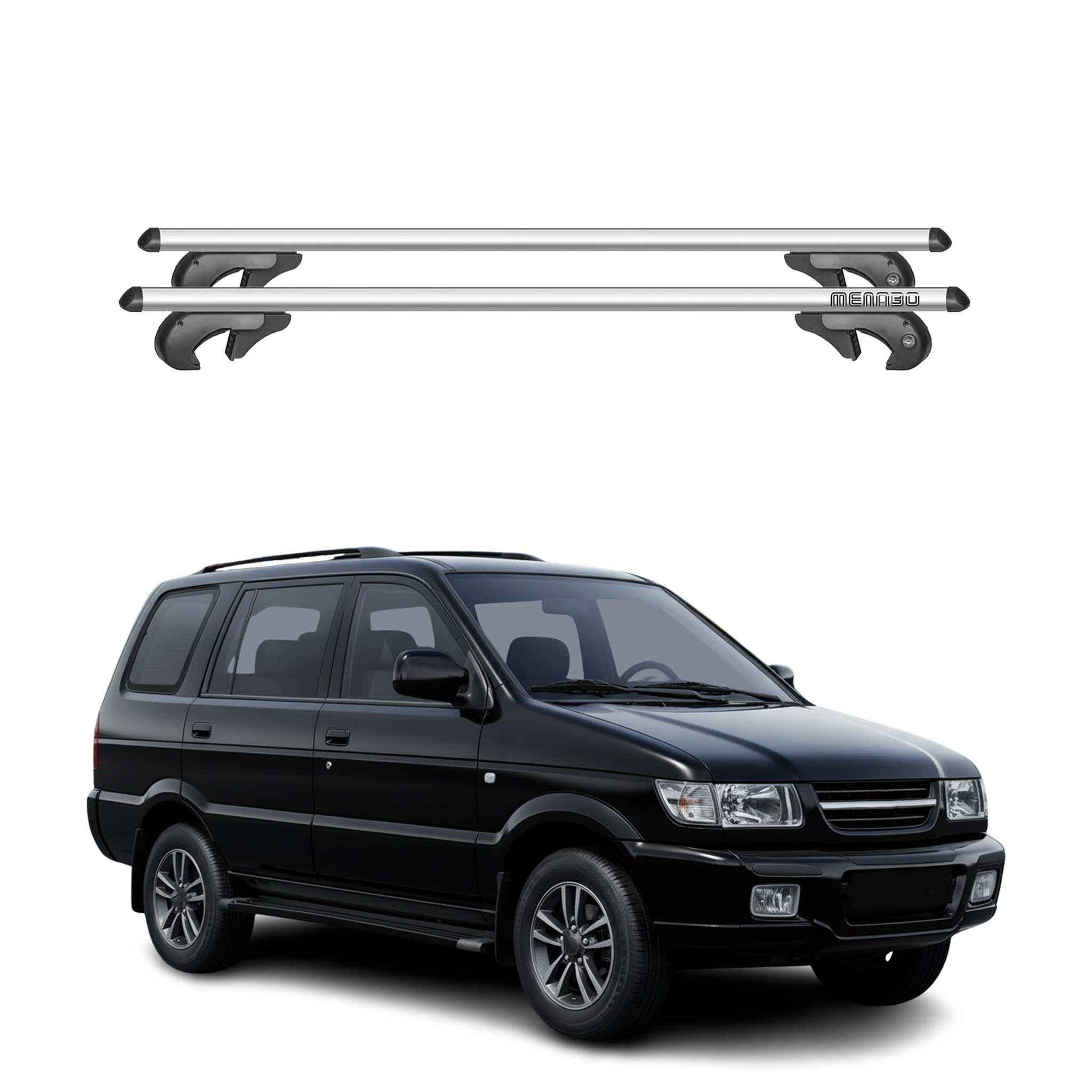 Barres de toit transversales pour Chevrolet Tavera 1998-2017 90kg Alu Gris
