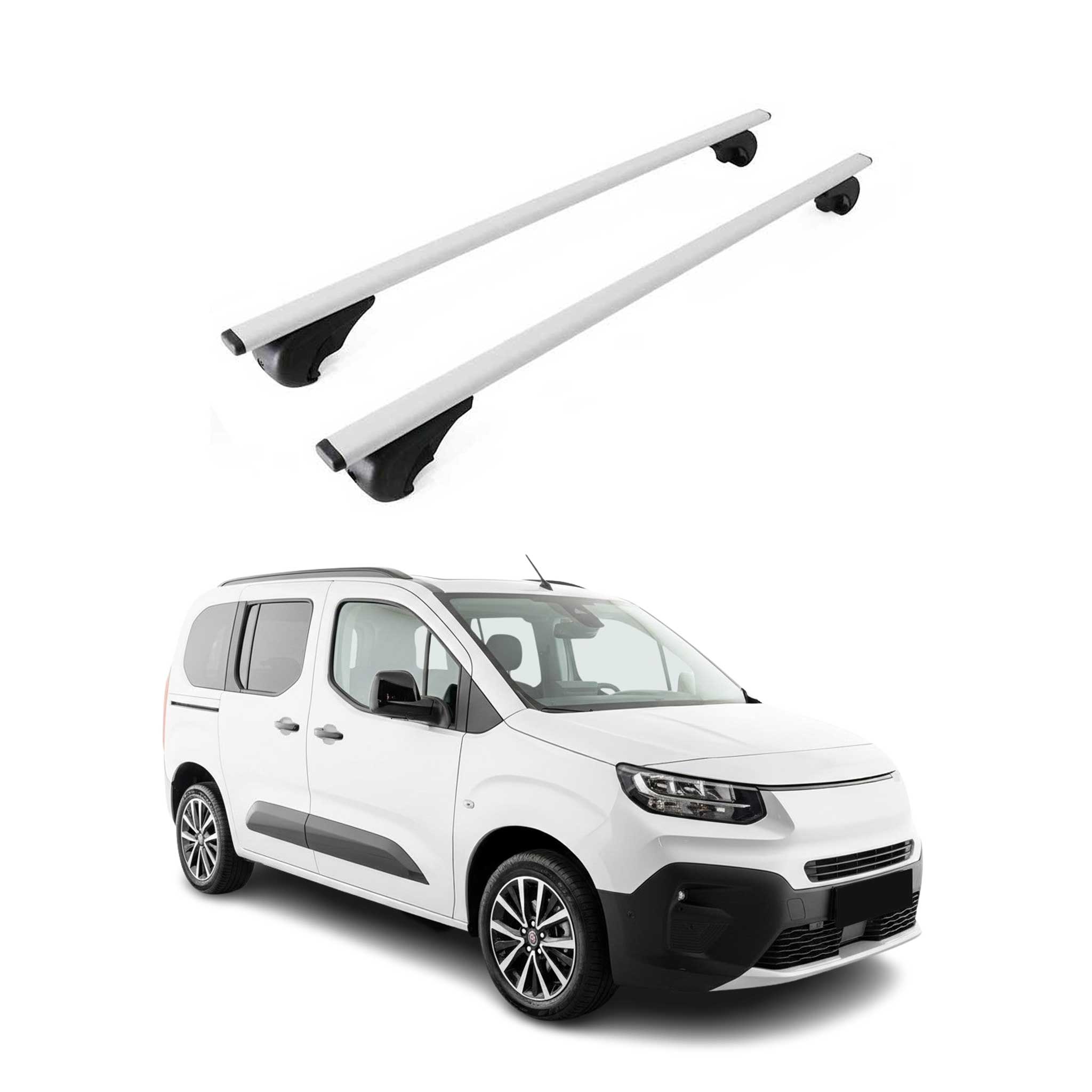 Barres de toit Transversales pour Fiat Doblo III 2022-2026 Fer Gris 2Pcs
