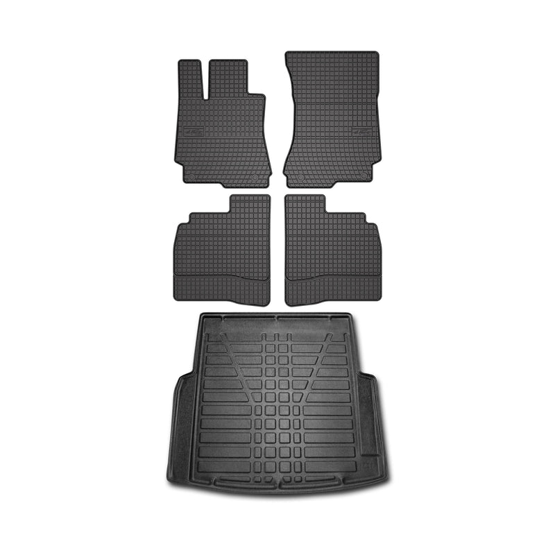 Kit Tapis de sol et coffre pour Mercedes Classe S W221 2005-2013 TPE Noir