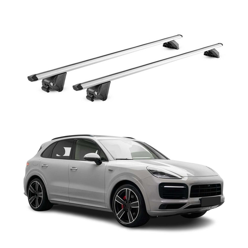 Barres de toit transversales ABE pour Porsche Cayenne PO536 2018-2025 Alu Gris