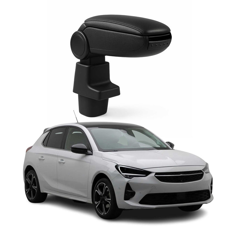 Accoudoir pour Opel Corsa F HB 2019-2025 Vinyl Abs Noir