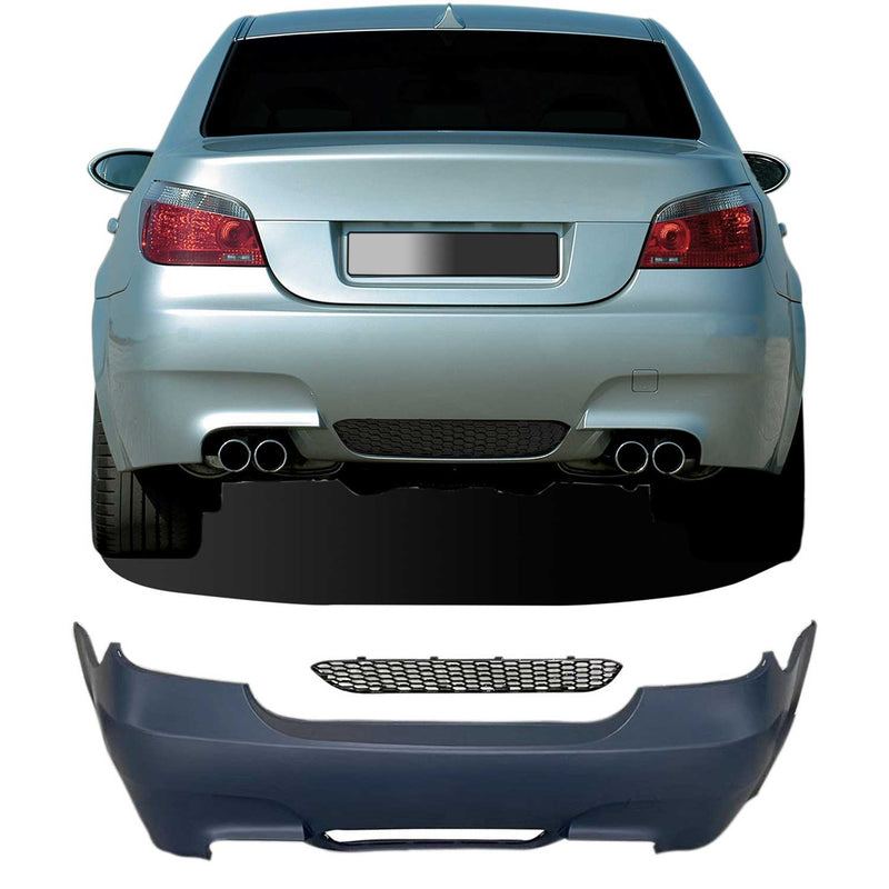 Pare-choc arrière avec marquages pour BMW 5 Series E60 2003-2010 Plastique Noir