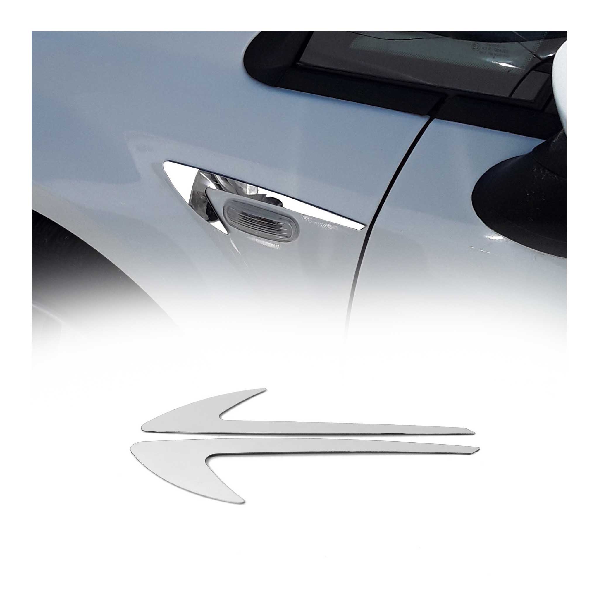 Bandes décoratives latérales chromées pour Togg T10X T10F 2023-2025 inox 2Pcs