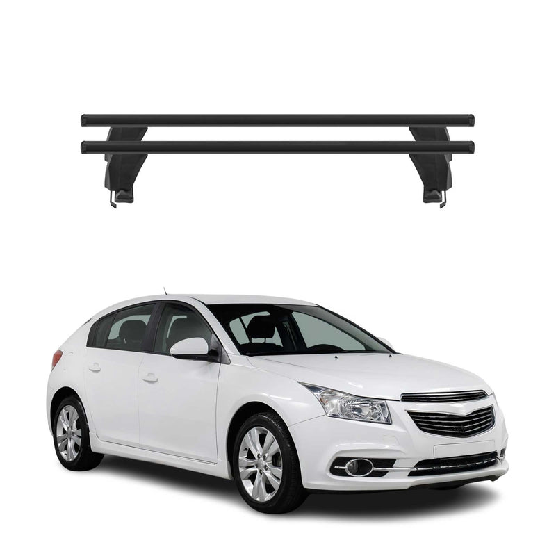 Menabo Barres de toit Transversales pour Chevrolet Cruze 2009-2016 HB Alu Noir