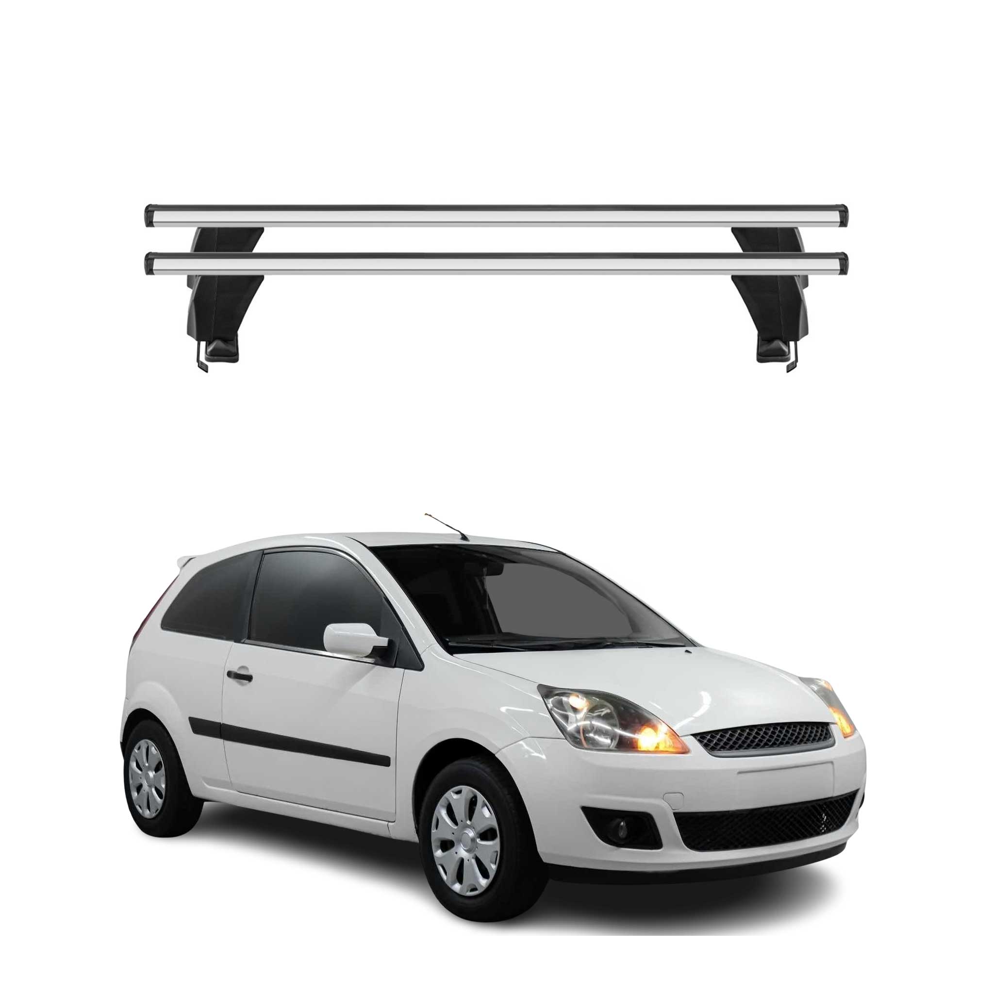 Barres de toit Transversales pour Ford Fiesta V 2002-2008 Alu Gris 2x 3 portes