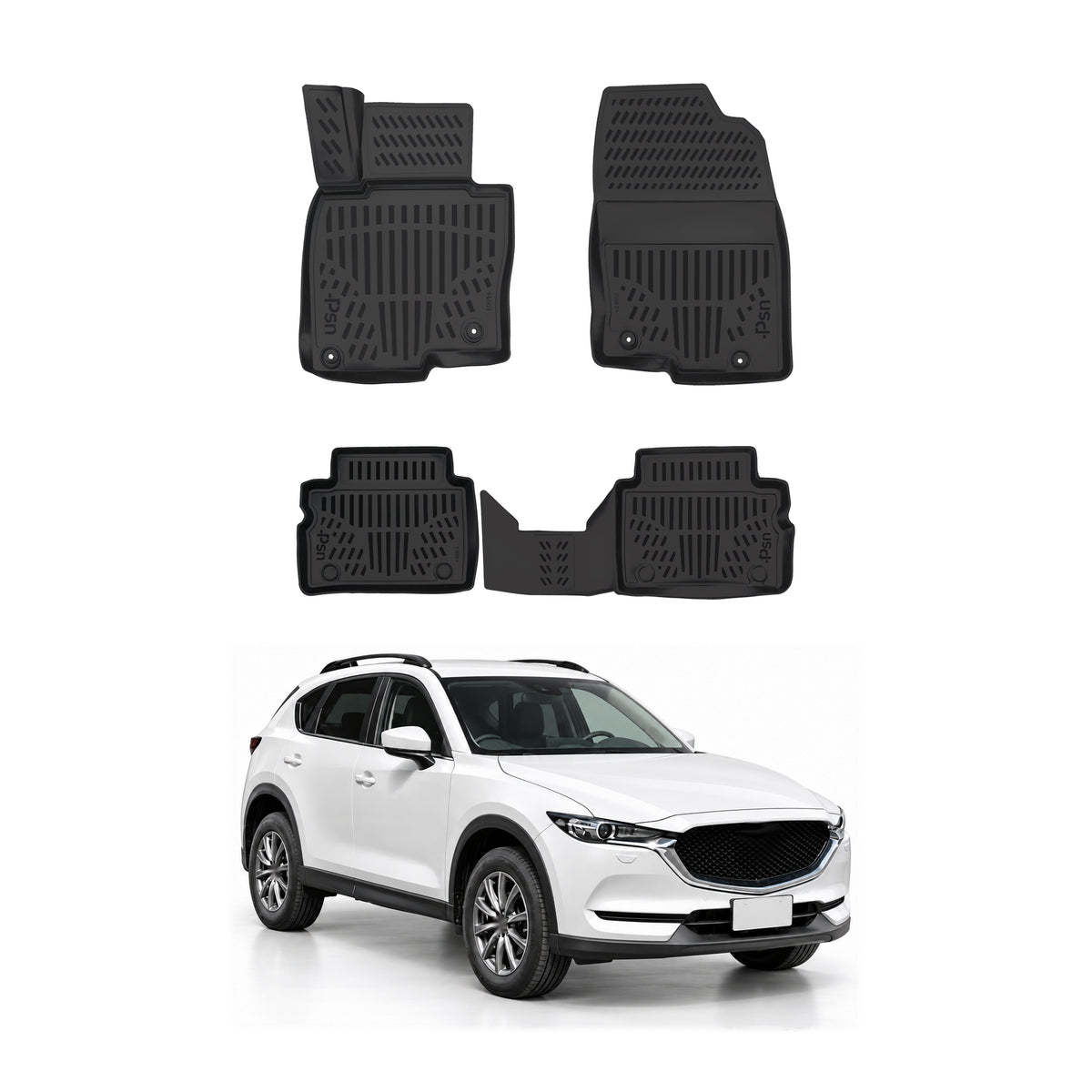 Tapis de sol pour Mazda CX-5 2017-2027 Noir 3D en Caoutchouc TPE 4Pcs